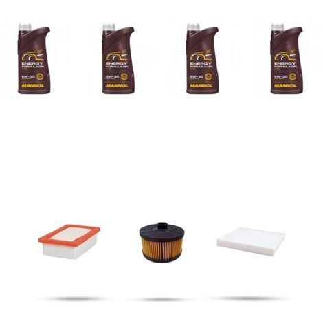 Kit tagliando 3 FILTRI e 4L OLIO compatibile con Renault Clio V 1.0 TCe 100 74Kw dal 2019
