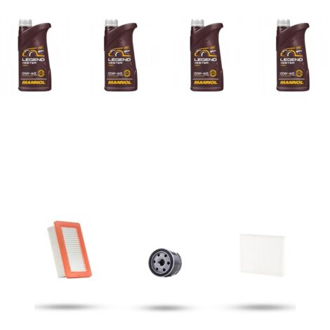 Kit tagliando 3 FILTRI e 4L OLIO compatibile con Renault Twingo III 1.0 Sce 54kw Dal 2014