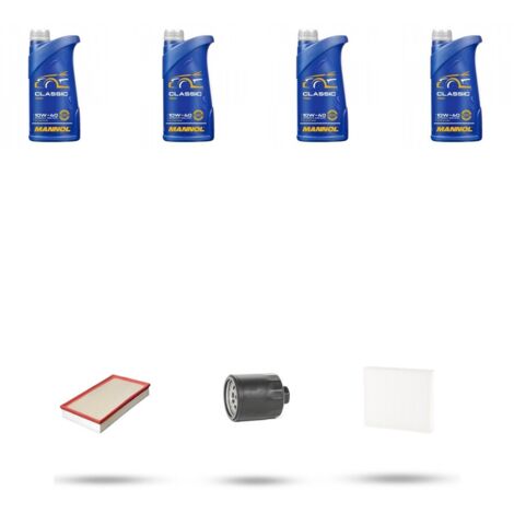 Kit tagliando 3 FILTRI e 4L OLIO compatibile con Seat Cordoba III 1.4 16v 55kw dal 2002 al 2007