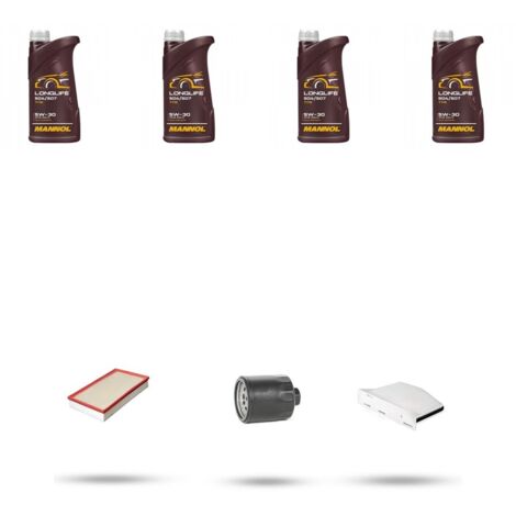 Kit tagliando 3 FILTRI e 4L OLIO compatibile con Skoda Octavia II 1.4 55kw Dal 2004 al 2006