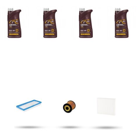 Kit tagliando 3 FILTRI e 4L OLIO compatibile con Smart ForTWO II Coupe/Cabrio (451) 0.8 CDI 40kw Dal 2009