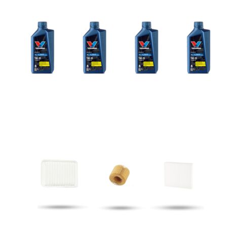 Kit tagliando 3 FILTRI e 4L OLIO compatibile con Toyota Auris II (E180) 1.3 VVT 73kw Dal 2012