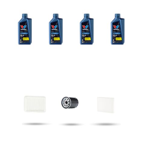 Kit tagliando 3 FILTRI e 4L OLIO compatibile con Toyota Avensis II (T25) 1.8 16v 95kw Dal 2003 al 2008