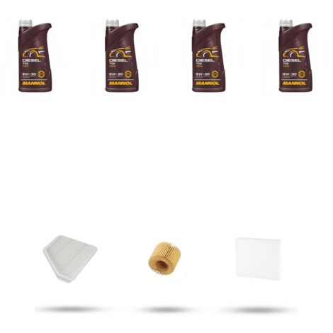 Kit tagliando 3 FILTRI e 4L OLIO compatibile con Toyota Corolla XI (E18) 1.4 D-4D 66kw Dal 2013