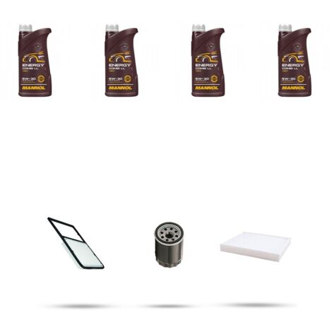 Kit tagliando 3 FILTRI e 4L OLIO compatibile con Toyota Prius 1.5 Hybrid 82kw dal 2003