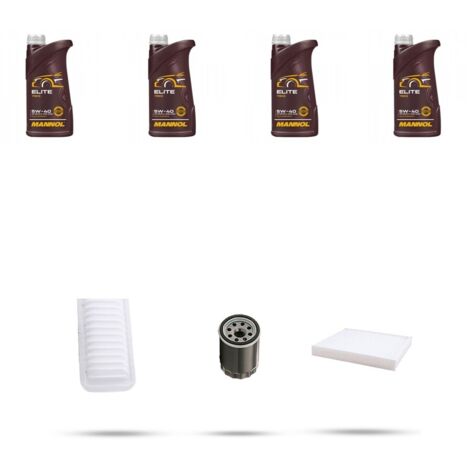 Kit tagliando 3 FILTRI e 4L OLIO compatibile con Toyota Probox 1.3 VVTi 64kw Dal 2002