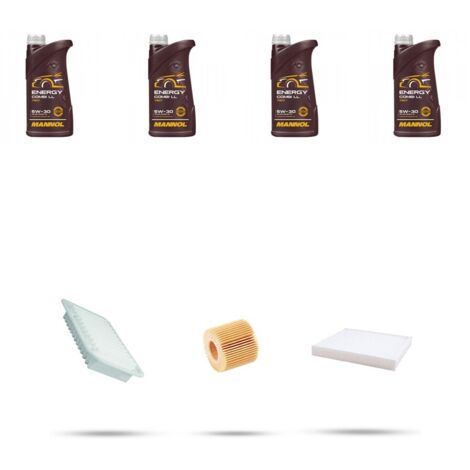 Kit tagliando 3 FILTRI e 4L OLIO compatibile con Toyota Urban Cruiser 1.33 VVT 74kw Dal 2009
