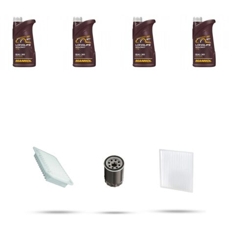 Kit tagliando 3 FILTRI e 4L OLIO compatibile con Toyota Yaris I (p1) 1.5 VVT 110kw Dal 2003