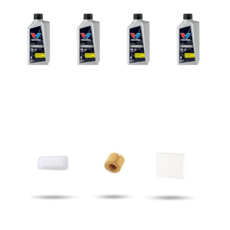 Kit tagliando 3 FILTRI e 4L OLIO compatibile con Toyota Yaris II (XP9) 1.3 VVT 73kw Dal 2009 al 2011
