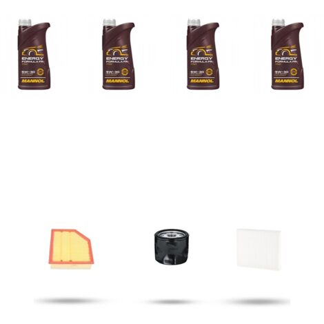 Kit tagliando 3 FILTRI e 4L OLIO compatibile con Volvo S60 II V60 Cross Country 1.6 T4 132kw dal 2010