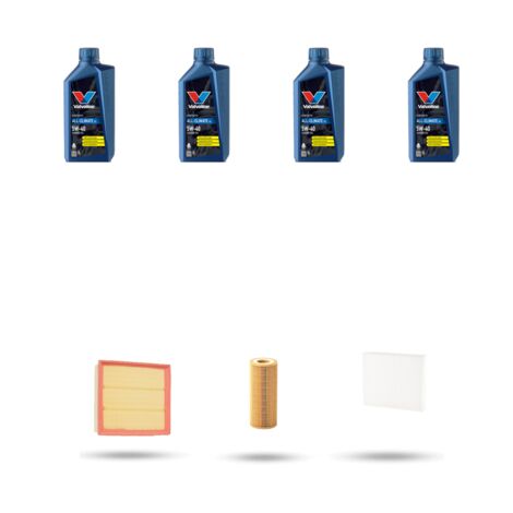 Kit tagliando 3 FILTRI e 4L OLIO compatibile con Vw Fox (5Z1) 1.0 53Kw dal 2008 al 2009