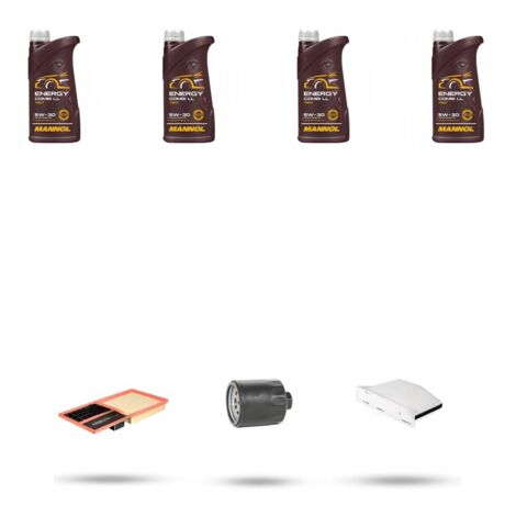 Kit tagliando 3 FILTRI e 4L OLIO compatibile con Vw Golf V (1K1,1K5,AJ5,5M1,521) 1.4 16v 59kw Dal 2006 Al 2009