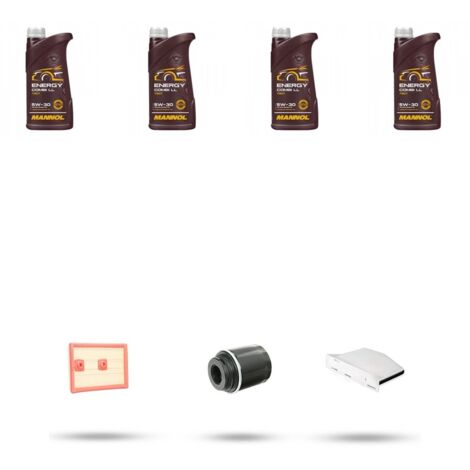 Kit tagliando 3 FILTRI e 4L OLIO compatibile con Vw Sharan II (7N) 1.4 TSI 110Kw dal 2010