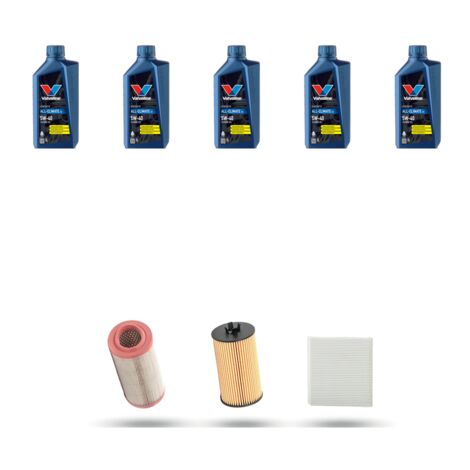 Kit tagliando 3 FILTRI e 5L OLIO compatibile con Alfa Romeo 159 (939) 1.8 Mpi 103kw dal 2006-2010