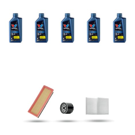 Kit tagliando 3 FILTRI e 5L OLIO compatibile con Alfa Romeo GT 2.0 JTS 16V 121kw dal 2004 al 2010