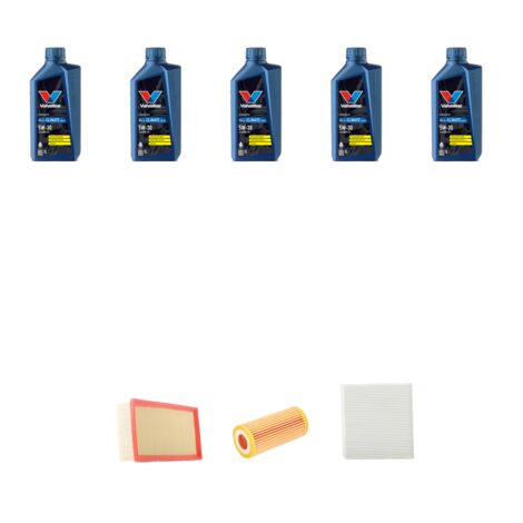 Kit tagliando 3 FILTRI e 5L OLIO compatibile con Audi A4 (B6,B7) 2.0 turbo FSI 147kw dal 2004 al 2008