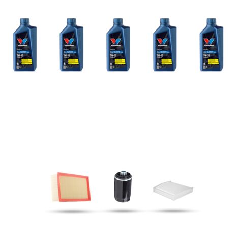 Kit tagliando 3 FILTRI e 5L OLIO compatibile con Audi A4 (B8) 2.0 tfsi 132 kw dal 2008