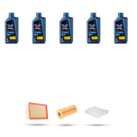 Kit tagliando 3 FILTRI e 5L OLIO compatibile con Audi A5 (8T3,8F7,8TA) 1.8 tfsi 130kw dal 2015