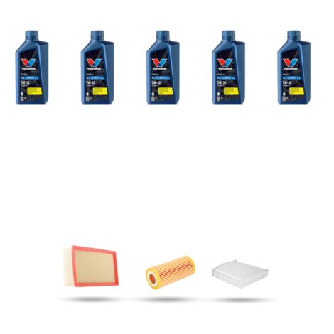 Kit tagliando 3 FILTRI e 5L OLIO compatibile con Audi A5 (8T3,8F7,8TA) 2.0 tfsi 169kw dal 2015