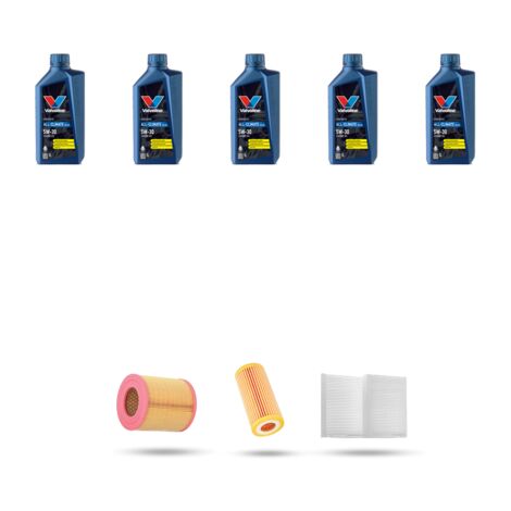 Kit tagliando 3 FILTRI e 5L OLIO compatibile con Audi A6 II (C6) 2.0 tfsi 125kw dal 2005 al 2011