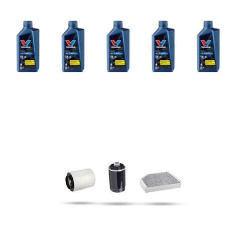Kit tagliando 3 FILTRI e 5L OLIO compatibile con Audi A8 (4H) 2.0 hybrid 180kw dal 2012