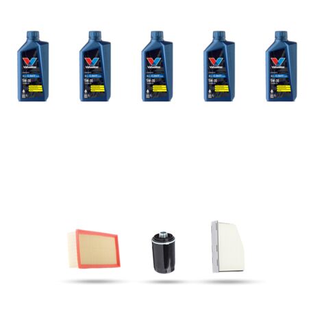 Kit tagliando 3 FILTRI e 5L OLIO compatibile con Audi Q3 (8UB,8UG) 2.0 tfsi 147kw dal 2014