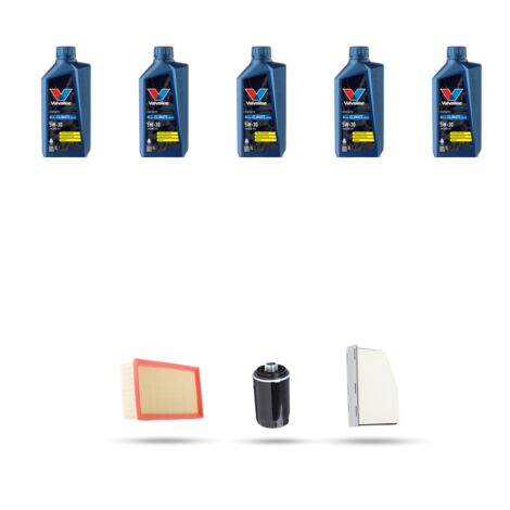 Kit tagliando 3 FILTRI e 5L OLIO compatibile con Audi Q3 (8UB,8UG) 2.0 tfsi 155kw dal 2011