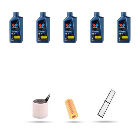 Kit tagliando 3 FILTRI e 5L OLIO compatibile con Bmw serie 1 (E81,E82,E87,E88) 116i 85kw dal 2004 al 2007