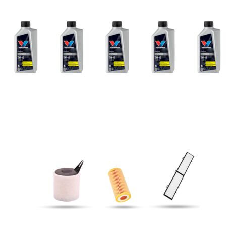 Kit tagliando 3 FILTRI e 5L OLIO compatibile con Bmw serie 1 (E81,E82,E87,E88) 116i 90kw dal 2007 al 2009
