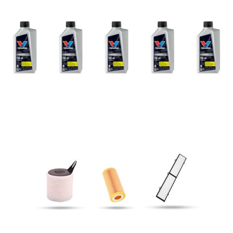 Kit tagliando 3 FILTRI e 5L OLIO compatibile con Bmw Serie 1 (E81,E82,E87,E88) 118 i 105kw dal 2007 al 2012