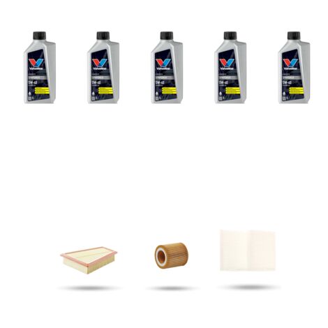 Kit tagliando 3 FILTRI e 5L OLIO compatibile con Bmw serie 5 (F10, F11, F18) 520I 120kw dal 2011