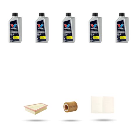 Kit tagliando 3 FILTRI e 5L OLIO compatibile con Bmw serie 5 (F10, F11, F18) 520I 135kw dal 2011