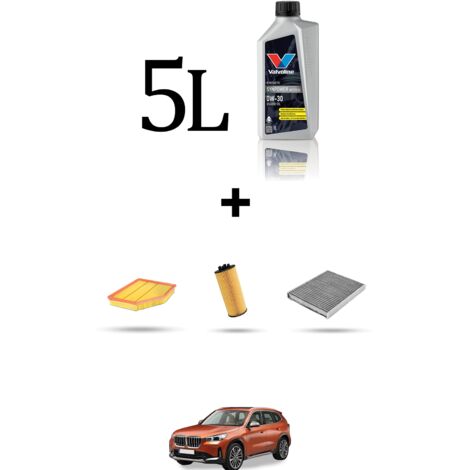 Kit tagliando 3 FILTRI e 5L OLIO compatibile con Bmw x1 (U11) 30e 240kw dal 2022