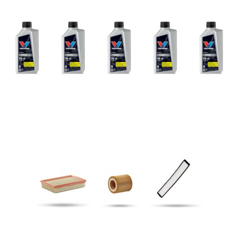 Kit tagliando 3 FILTRI e 5L OLIO compatibile con Bmw x3 (E83) 2.0i 110kw dal 2005 al 2010