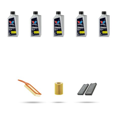 Kit tagliando 3 FILTRI e 5L OLIO compatibile con Bmw x5 (F15,F85) 4Oe 230kw dal 2015