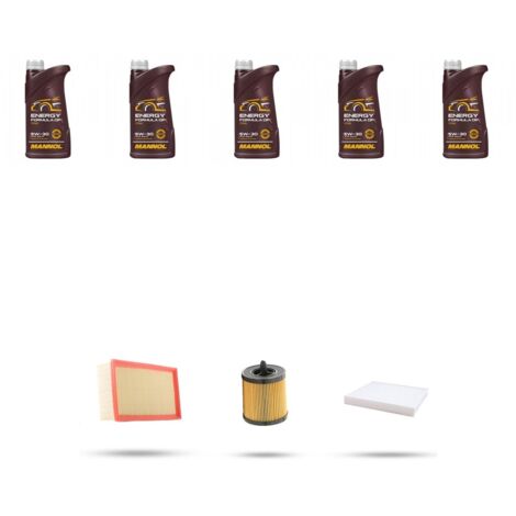 Kit tagliando 3 FILTRI e 5L OLIO compatibile con Chevrolet HHR 2.4 16V 125KW dal 2008 al 2011