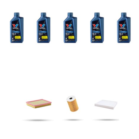 Kit tagliando 3 FILTRI e 5L OLIO compatibile con Chrysler Cruiser 1.6 85kw dal 2001