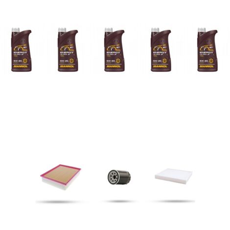 Kit tagliando 3 FILTRI e 5L OLIO compatibile con Chrysler Sebring 2.0 115kw dal 2007