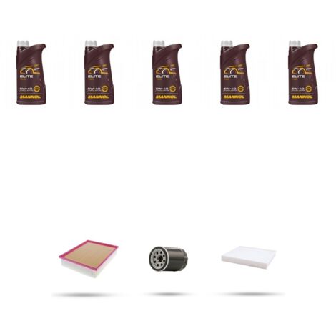 Kit tagliando 3 FILTRI e 5L OLIO compatibile con Chrysler Sebring 2.4 125kw dal 2007