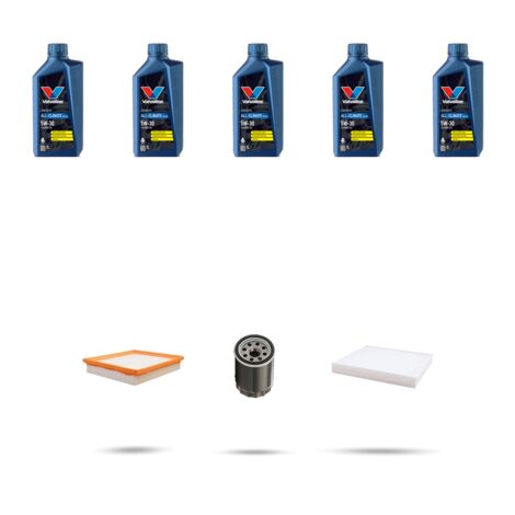 Kit tagliando 3 FILTRI e 5L OLIO compatibile con Chrysler Voyager (RT) 3.8 V6 142kw dal 2008