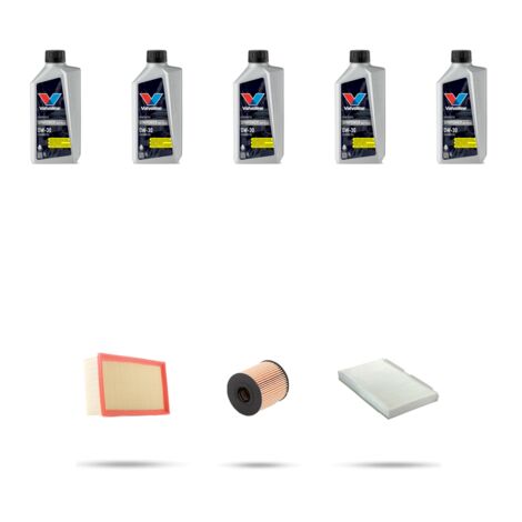 Kit tagliando 3 FILTRI e 5L OLIO compatibile con Citroen C4 1.6 thp 103kw dal 2008 al 2010
