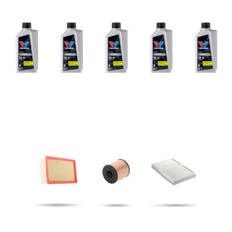 Kit tagliando 3 FILTRI e 5L OLIO compatibile con Citroen C4 1.6 thp 110kw dal 2008 al 2010
