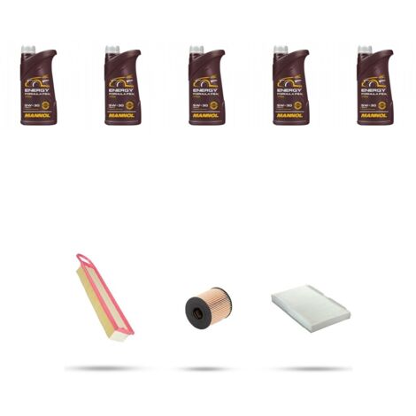 Kit tagliando 3 FILTRI e 5L OLIO compatibile con Citroen C4 II 1.4 Vti 70kw dal 2010