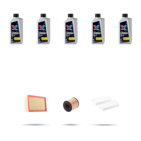 Kit tagliando 3 FILTRI e 5L OLIO compatibile con Citroen C4 Picasso 1.6 16v thp 110kw dal 2008