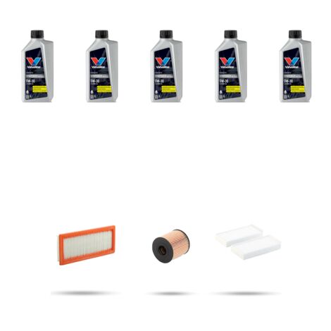 Kit tagliando 3 FILTRI e 5L OLIO compatibile con Citroen C4 Picasso 1.6 thp 115kw dal 2010