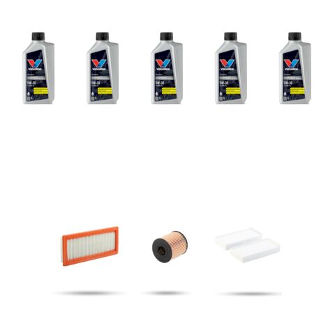 Kit tagliando 3 FILTRI e 5L OLIO compatibile con Citroen C5 Aircross 1.6 thp 16v 110kw dal 2019