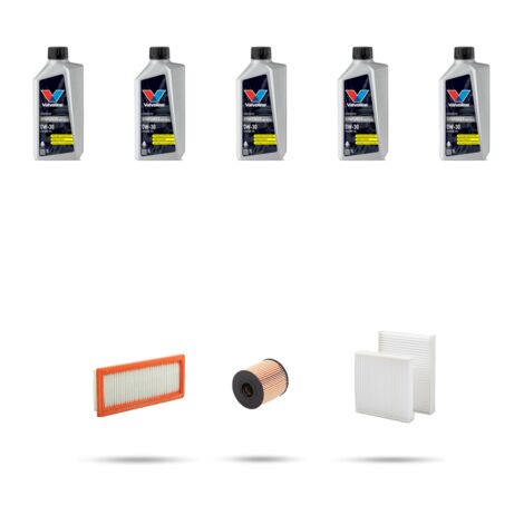 Kit tagliando 3 FILTRI e 5L OLIO compatibile con Citroen DS3 1.6 16v 152kw dal 2010