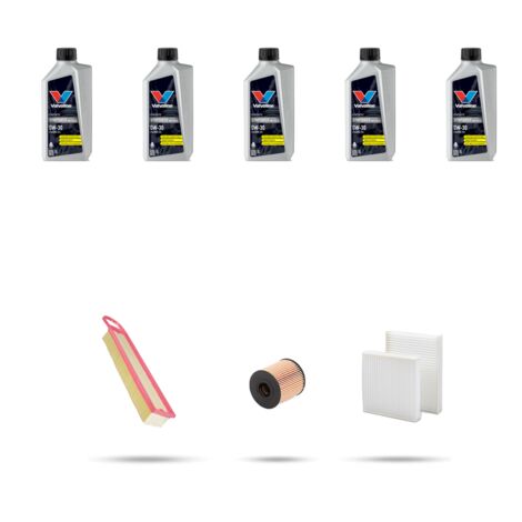 Kit tagliando 3 FILTRI e 5L OLIO compatibile con Citroen Ds3 1.6 16v vti 88kw dal 2014