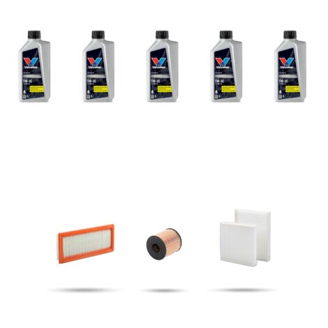 Kit tagliando 3 FILTRI e 5L OLIO compatibile con Citroen DS3 1.6 thp 152kw dal 2015