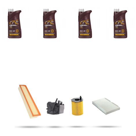 Kit tagliando 3 FILTRI e 5L OLIO compatibile con Citroen Ds4 1.6 THP 120kw dal 2011